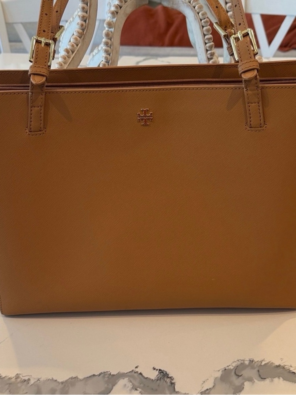 Tory Burch Tan Leather Emerson Tote Bag